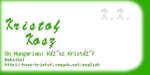 kristof kosz business card